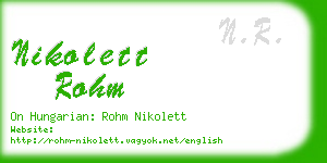 nikolett rohm business card